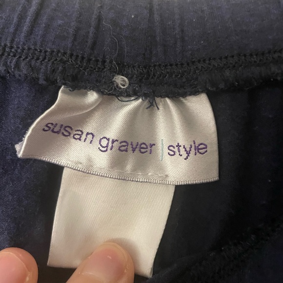 Susan Graver Navy Knit Maxi Skirt - Picture 2 of 2